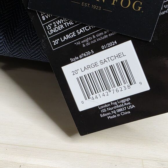 London Fog Yorkshire Large Satchel Bag Navy Blue New with Tags - Picture 7 of 13